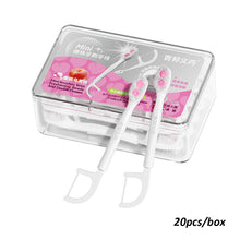 Load image into Gallery viewer, 20pcs/box Mini Disposable Double Bursting Bead Toothbrush Portable Multifunctional Oral Cleaning Double Dental Floss Toothbrush
