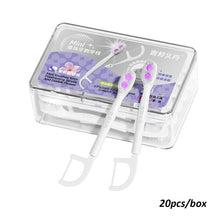 Load image into Gallery viewer, 20pcs/box Mini Disposable Double Bursting Bead Toothbrush Portable Multifunctional Oral Cleaning Double Dental Floss Toothbrush
