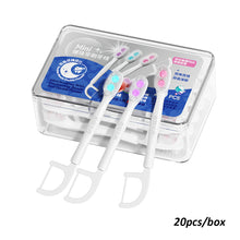 Load image into Gallery viewer, 20pcs/box Mini Disposable Double Bursting Bead Toothbrush Portable Multifunctional Oral Cleaning Double Dental Floss Toothbrush
