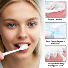 Load image into Gallery viewer, 20pcs/box Mini Disposable Double Bursting Bead Toothbrush Portable Multifunctional Oral Cleaning Double Dental Floss Toothbrush
