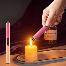 Load image into Gallery viewer, Portable USB Charging Pulse Igniter Kitchen Electronic Lighter Safe No Open Flame Safety Lock Outdoor Windproof Stovetop Candle

