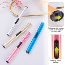Load image into Gallery viewer, Portable USB Charging Pulse Igniter Kitchen Electronic Lighter Safe No Open Flame Safety Lock Outdoor Windproof Stovetop Candle
