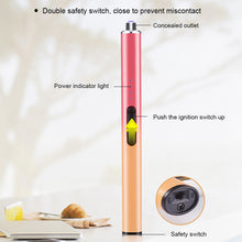 Load image into Gallery viewer, Portable USB Charging Pulse Igniter Kitchen Electronic Lighter Safe No Open Flame Safety Lock Outdoor Windproof Stovetop Candle
