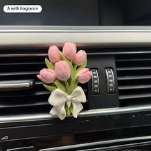 Load image into Gallery viewer, Car Perfume Clip Flower Tulip Air Outlet Car Air Freshener Peach Blossom Aroma Diffuser Car Decoration Accessories Fresh Air
