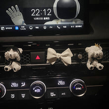 Load image into Gallery viewer, Car Air Freshener Holder Bowknot Bear Shape Gypsum Fragrant Stone Auto Air Outlet Freshener Perfume Clip for Car
