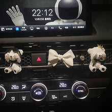 Load image into Gallery viewer, Car Air Freshener Holder Bowknot Bear Shape Gypsum Fragrant Stone Auto Air Outlet Freshener Perfume Clip for Car
