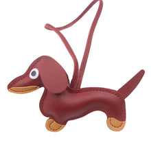 Load image into Gallery viewer, Car Ornament Dachshund Dog Keychain Fashion PU Dog Keychains For Women Bag Pendant Jewelry Trinket Key Ring Key Holder Gift
