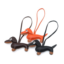 Load image into Gallery viewer, Car Ornament Dachshund Dog Keychain Fashion PU Dog Keychains For Women Bag Pendant Jewelry Trinket Key Ring Key Holder Gift
