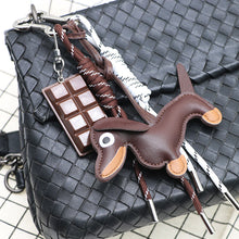 Load image into Gallery viewer, Car Ornament Dachshund Dog Keychain Fashion PU Dog Keychains For Women Bag Pendant Jewelry Trinket Key Ring Key Holder Gift

