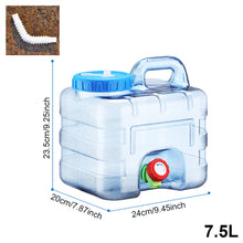 Load image into Gallery viewer, 3-7.5L Transparent Water Bucket Large Capacity Portable Camp Water Bag with Detachable Faucet No Leakage for Outdoor Camping Fishing Picnic Hiking
