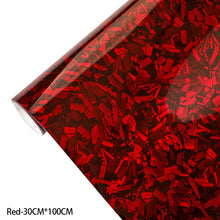 Load image into Gallery viewer, 50/100/150cm Carbon Fiber Car Film Glossy Forged Carbon Fiber Vinyl Wrap Car Accessories Red Self Adhesive Decal Stickers for Car Body Film
