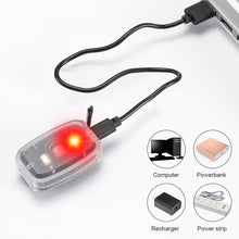 Load image into Gallery viewer, 1PC Bicycle Two-Color Energy-Saving Taillight Mini Night Riding Warning Light USB Charging Riding Accessories
