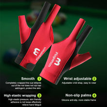 Load image into Gallery viewer, 1PC Three-Finger Billiard Gloves Stitching Design Breathable Non-Slip Self-Adhesive Cloth Fixed Gloves Billiard Supplies
