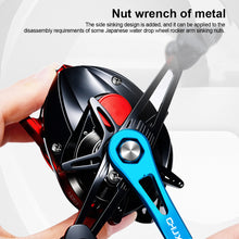 Load image into Gallery viewer, Lure Fishing Wheel Aluminum Alloy Disassembling Tool Fishing Wheel Maintenance Tool Including Disassembling Pin Wrench Trapezoidal Cone
