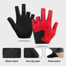 Load image into Gallery viewer, 1PC Leaky Finger Billiard Gloves For Left Hand Mesh Stitching Design Elastic Breathable Snooker Gloves
