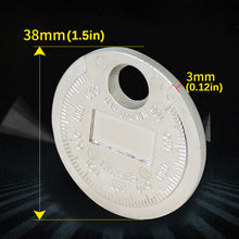 Load image into Gallery viewer, 0.6-2.4mm Range Spark Plug Gage Gap Tool Car Feeler Spark Plug Gap Coin-Type Measurement Tool
