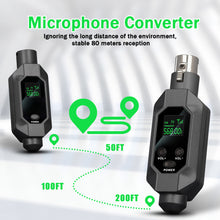 Load image into Gallery viewer, Wireless Microphone Converter Wired to Wireless Microphone System XLR Transmitter and Receiver for Dynamic Microphone
