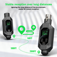 Load image into Gallery viewer, Wireless Microphone Converter Wired to Wireless Microphone System XLR Transmitter and Receiver for Dynamic Microphone
