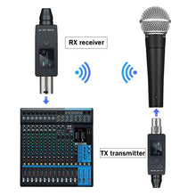 Load image into Gallery viewer, UHF Wireless Microphone Converter XLR Transmitter &amp; Receiver Receiver Transmission Adapter For Dynamic Microphone Guitar
