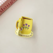Load image into Gallery viewer, Acrylic Flower Cup Hairpin Hair Claw Clip Cute Temperamental Coffee Cup Headwear Hair Clip Hair Accessory for Women
