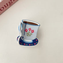 Load image into Gallery viewer, Acrylic Flower Cup Hairpin Hair Claw Clip Cute Temperamental Coffee Cup Headwear Hair Clip Hair Accessory for Women

