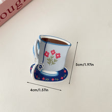 Load image into Gallery viewer, Acrylic Flower Cup Hairpin Hair Claw Clip Cute Temperamental Coffee Cup Headwear Hair Clip Hair Accessory for Women
