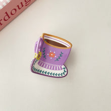 Load image into Gallery viewer, Acrylic Flower Cup Hairpin Hair Claw Clip Cute Temperamental Coffee Cup Headwear Hair Clip Hair Accessory for Women
