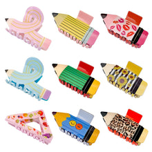 Load image into Gallery viewer, Creative Cartoon Pencil Book Hair Clip Versatile Multicolor Acrylic Hairpin Hair Claw Clip Headwear Hair Accessory for Women
