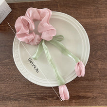 Load image into Gallery viewer, Sweet Bow Tulip Hair Band Simple Temperamental Hair Tie Highly Elastic Rubber Band Headwear Hair Accessory for Women
