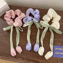 Load image into Gallery viewer, Sweet Bow Tulip Hair Band Simple Temperamental Hair Tie Highly Elastic Rubber Band Headwear Hair Accessory for Women
