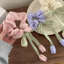 Load image into Gallery viewer, Sweet Bow Tulip Hair Band Simple Temperamental Hair Tie Highly Elastic Rubber Band Headwear Hair Accessory for Women
