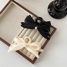 Load image into Gallery viewer, Elegant Pearl Bowknot Hair Clip Simple Temperamental Updo Hairpin Hair Claw Clip Solid Color Acrylic Headwear Hair Accessory

