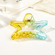 Load image into Gallery viewer, Colourful Gradient Transparent Hairpin Square Pumpkin Butterfly Hair Claw Clip Simple Versatile Headwear Hair Clip Hair Accessory
