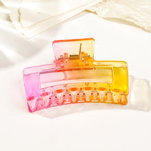 Load image into Gallery viewer, Colourful Gradient Transparent Hairpin Square Pumpkin Butterfly Hair Claw Clip Simple Versatile Headwear Hair Clip Hair Accessory
