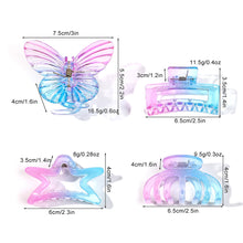 Load image into Gallery viewer, Colourful Gradient Transparent Hairpin Square Pumpkin Butterfly Hair Claw Clip Simple Versatile Headwear Hair Clip Hair Accessory
