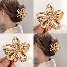 Load image into Gallery viewer, Hollow Frangipani Hairpin Imitation Metal Updo Hair Clip Fashionable Versatile Headwear Hair Claw Clip Hair Accessory
