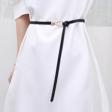 Load image into Gallery viewer, Simple Alloy Buckle Knot Waistband Temperamental Stylish Adjustable Artificial Leather Belt Waist Decoration Belt for Women

