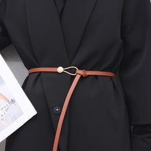 Load image into Gallery viewer, Simple Alloy Buckle Knot Waistband Temperamental Stylish Adjustable Artificial Leather Belt Waist Decoration Belt for Women
