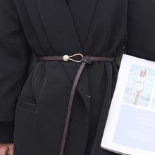 Load image into Gallery viewer, Simple Alloy Buckle Knot Waistband Temperamental Stylish Adjustable Artificial Leather Belt Waist Decoration Belt for Women
