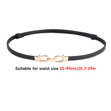 Load image into Gallery viewer, Fashionable Versatile Alloy Buckle Waist Belt Adjustable Imitation Leather Thin Waistband Coat Dress Waist Decoration Belt
