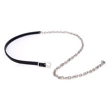Load image into Gallery viewer, Black Thin Waistband Metal Waist Chain Splicing Adjustable Versatile Dress Shirt Waist Decoration Belt Apparel Accessory for Women
