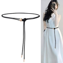 Load image into Gallery viewer, Soft Knotted Thin Waist Belt Adjustable Alloy Buckle Waistband Simple Versatile Dress Waist Decoration Belt Clothing Accessory
