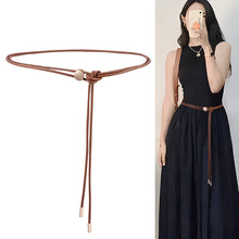 Load image into Gallery viewer, Soft Knotted Thin Waist Belt Adjustable Alloy Buckle Waistband Simple Versatile Dress Waist Decoration Belt Clothing Accessory
