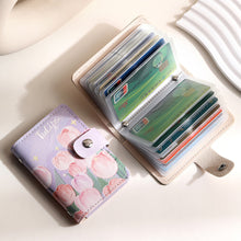 Load image into Gallery viewer, Vintage Painting Card Bag PU Leather Large Capacity Compact Portable Bus Card Credit Card Bank Card Holder Wallet for Women
