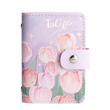 Load image into Gallery viewer, Vintage Painting Card Bag PU Leather Large Capacity Compact Portable Bus Card Credit Card Bank Card Holder Wallet for Women
