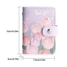 Load image into Gallery viewer, Vintage Painting Card Bag PU Leather Large Capacity Compact Portable Bus Card Credit Card Bank Card Holder Wallet for Women
