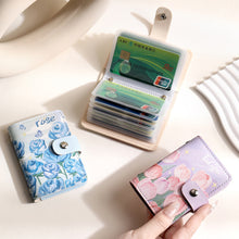 Load image into Gallery viewer, Vintage Painting Card Bag PU Leather Large Capacity Compact Portable Bus Card Credit Card Bank Card Holder Wallet for Women
