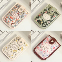 Load image into Gallery viewer, Creative Cartoon Flower Pull Card Bag Retro Fashionable Compact Portable Certificate Storage Bag Credit Card Bank Card Holder
