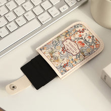 Load image into Gallery viewer, Creative Cartoon Flower Pull Card Bag Retro Fashionable Compact Portable Certificate Storage Bag Credit Card Bank Card Holder
