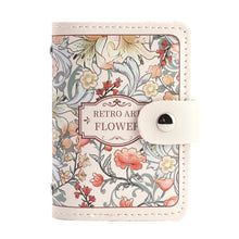 Load image into Gallery viewer, Flower Painting Card Bag Fashionable Retro Large Capacity Compact Portable Bus Card Credit Card Bank Card Holder Wallet for Women
